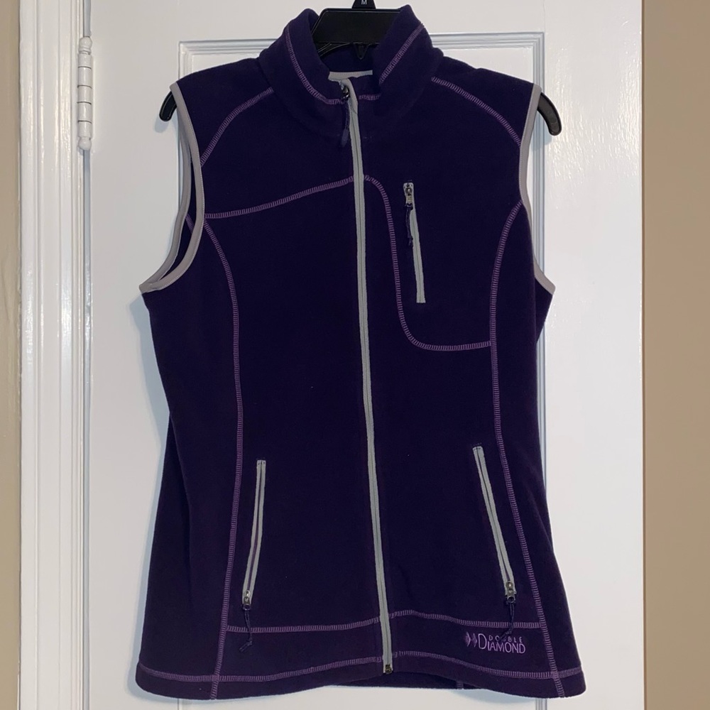 Double Diamond Purple Fuzzy Vest